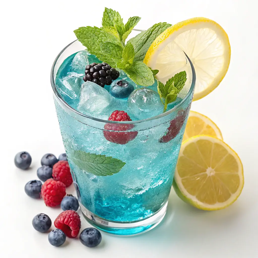 Glass of blue raspberry lemonade