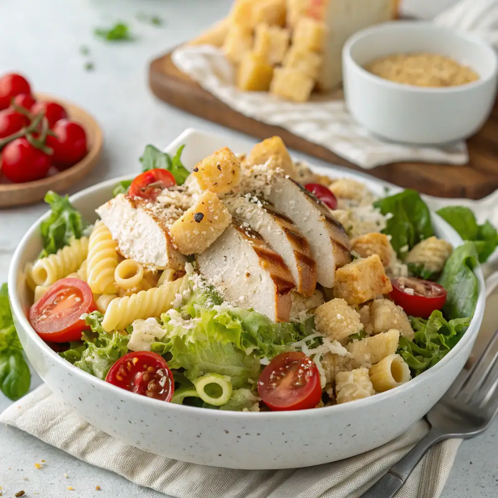 Delicious Chicken Caesar Pasta Salad