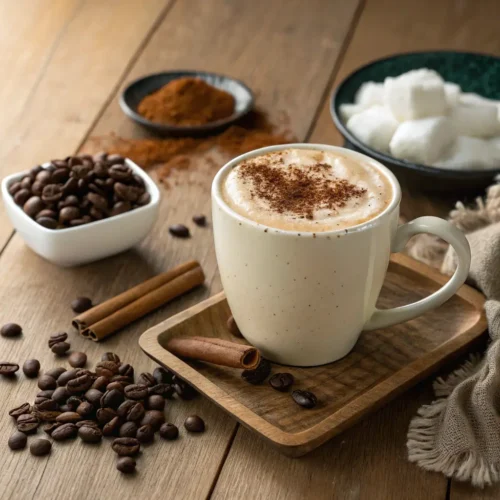 Step-by-step process of making the coffee loophole recipe, including brewing, mixing, and blending.