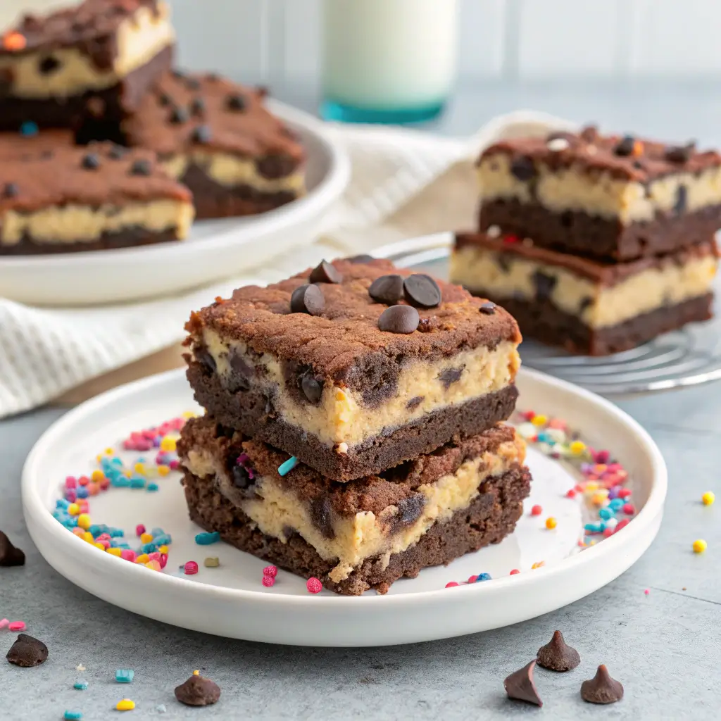 process of making easy slutty brownies