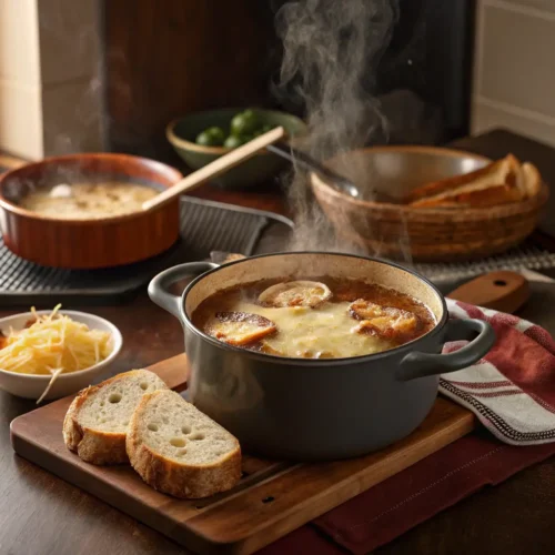 Lipton French Onion Soup being prepared