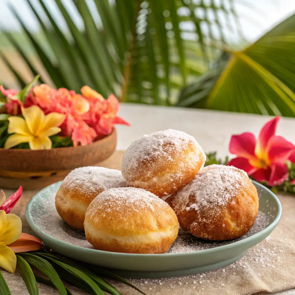 Freshly fried malasadas Hawaii