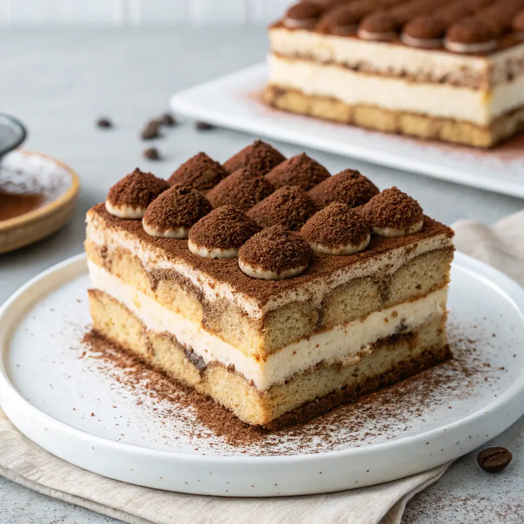 process of making Whole Foods Tiramisu Cake