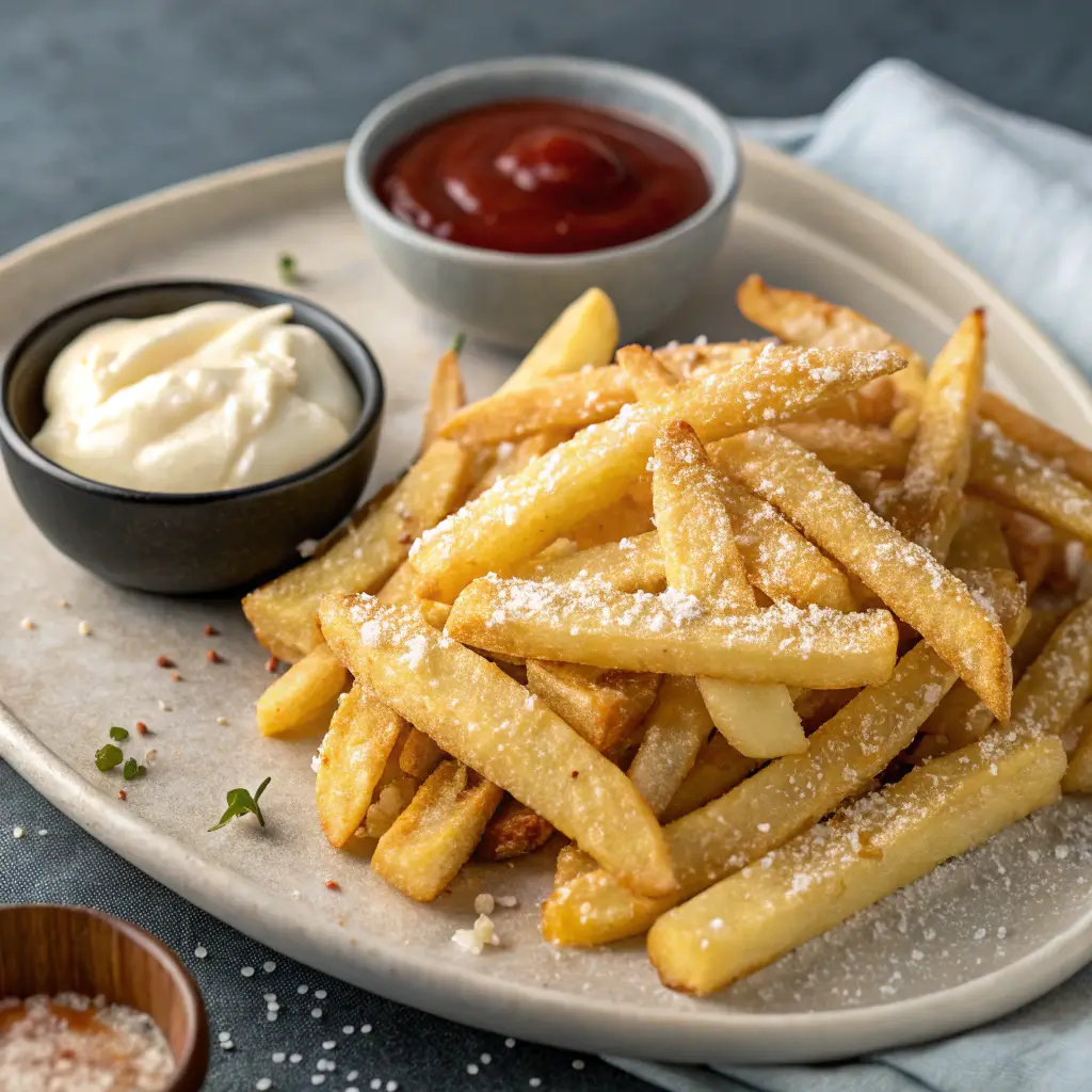 Making air fry frozen French fries