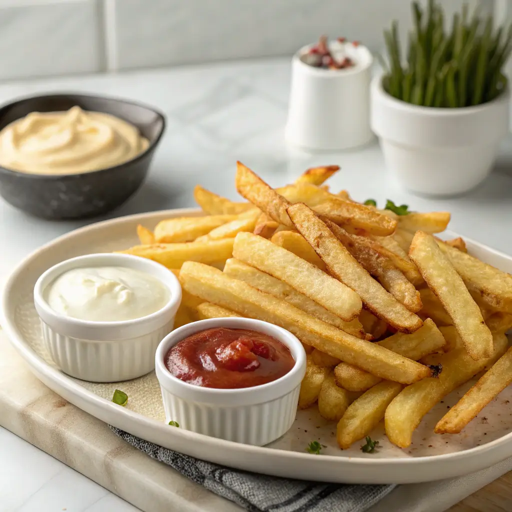Crispy air-fried frozen French fries
