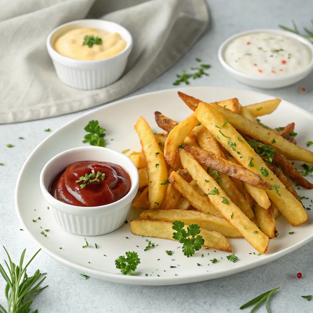 Crispy golden French fries made in an air fryer