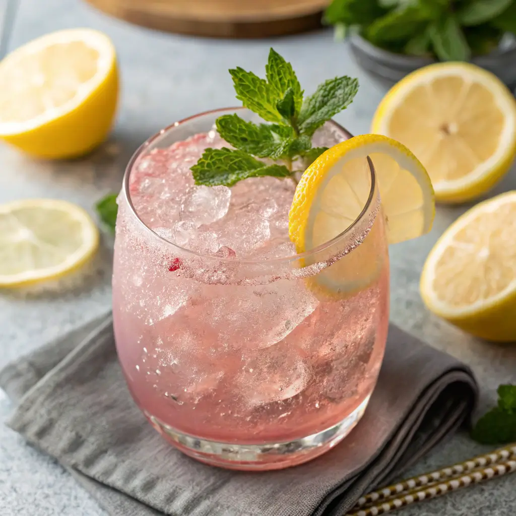 Making a pink salt weight loss recipe drink