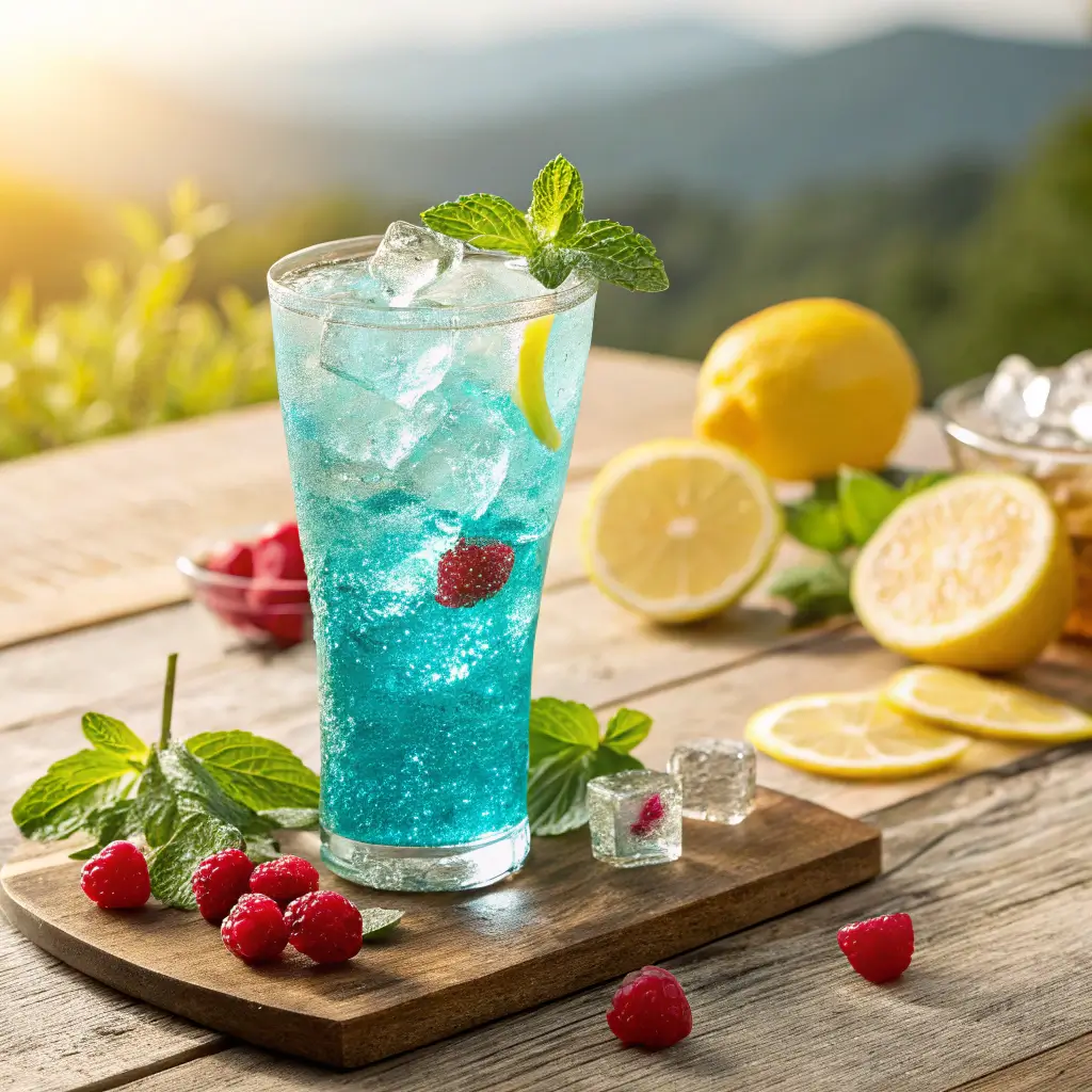 Refreshing blue raspberry lemonade Smirnoff drink
