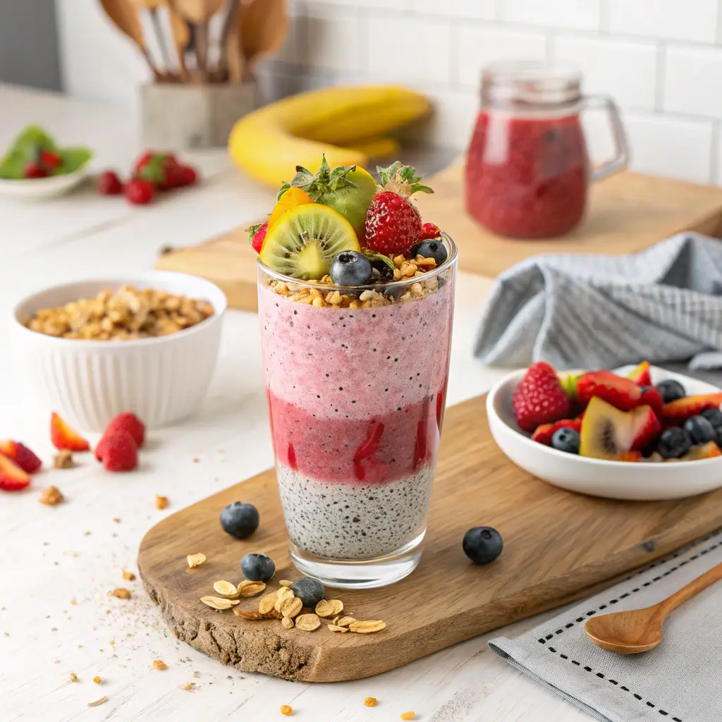 Chia seeds in fruit smoothies