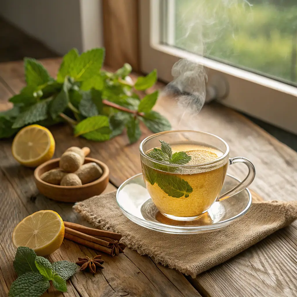 Lemon balm tea with spices
