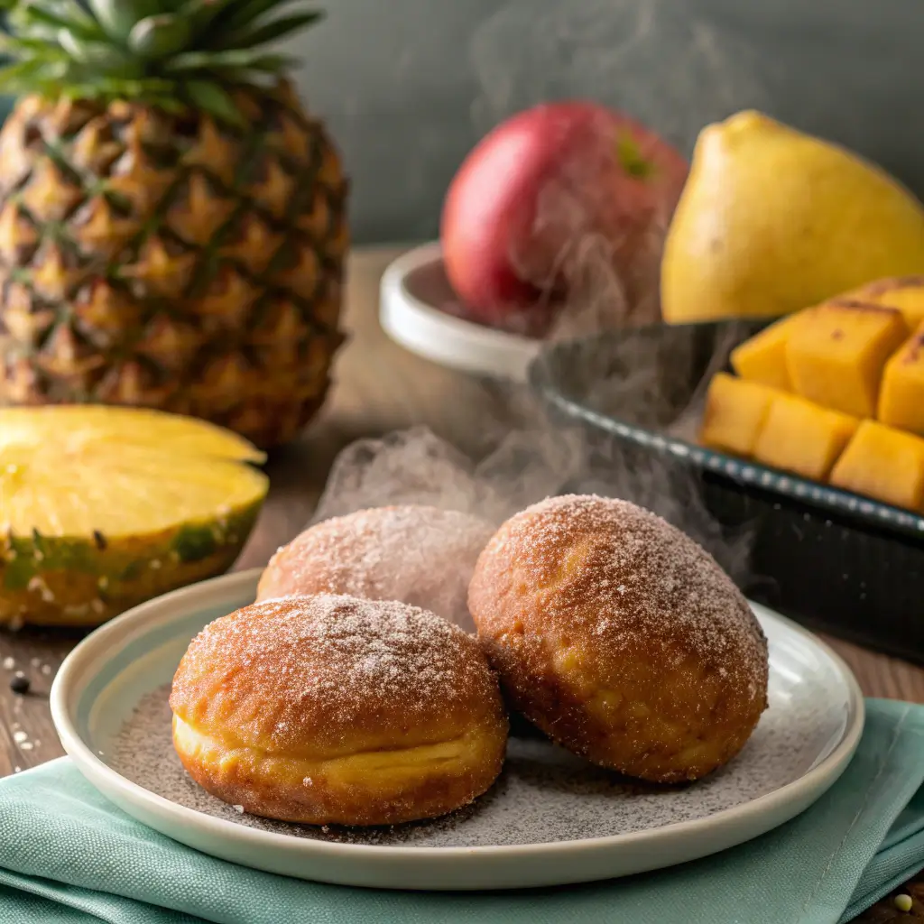 Freshly fried malasada hawaii