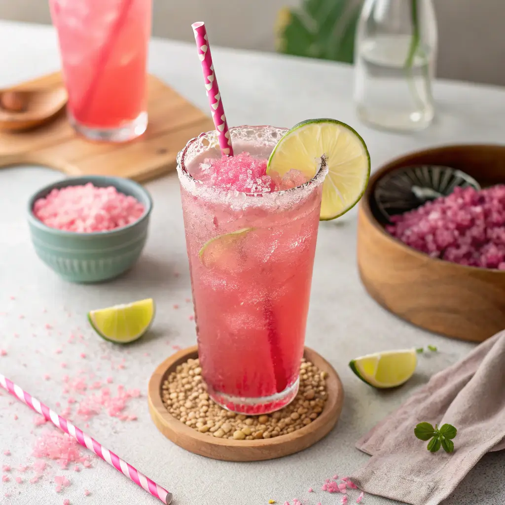 Stylish pink salt drink