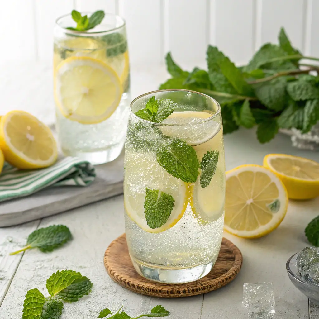 A refreshing glass of lemon balm water for weight loss.