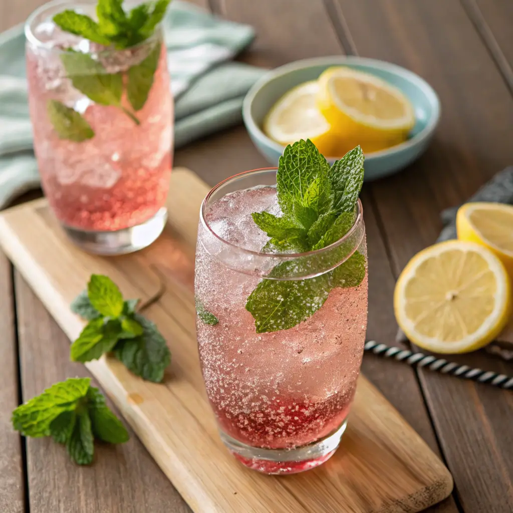 Pink salt diet drink ready to serve