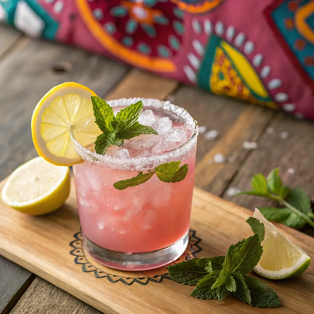 Delicious pink salt trick drink