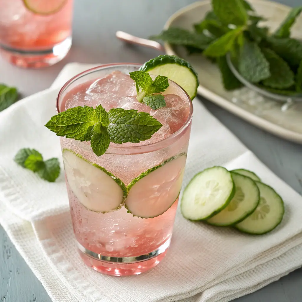 Pink salt weight loss drink served