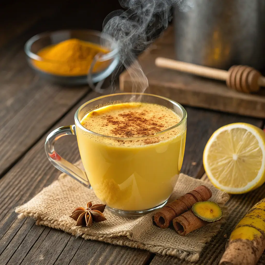 Steaming turmeric drink