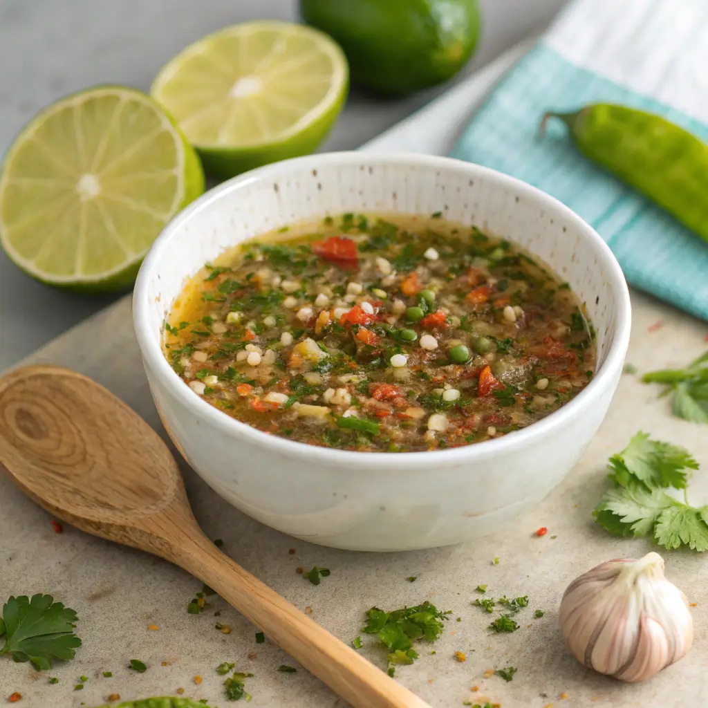 Freshly mixed carne asada marinade