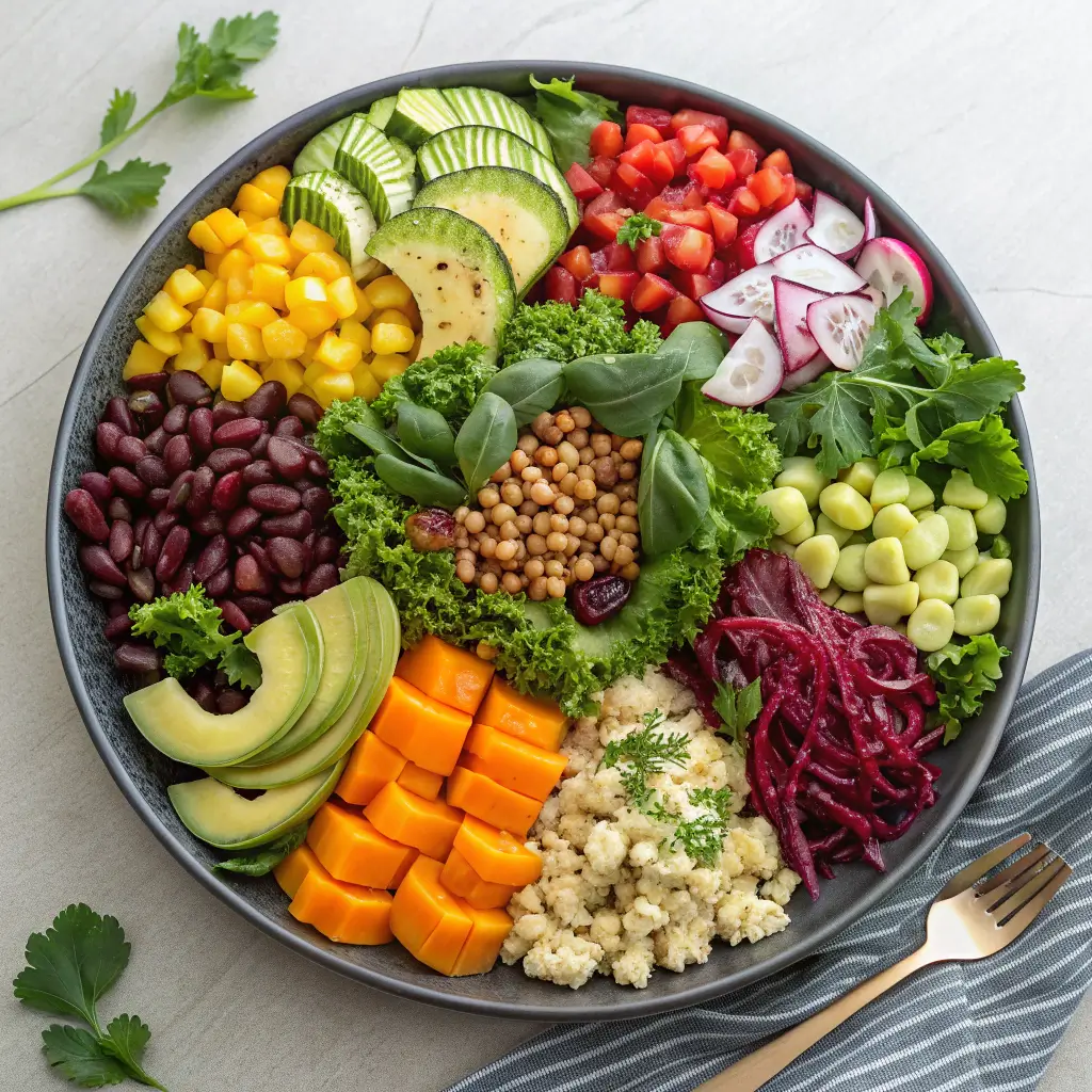 A variety of healthy salads