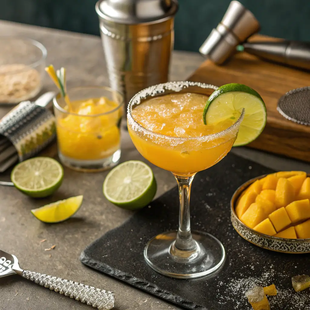 Mango Margarita Cocktail Preparation