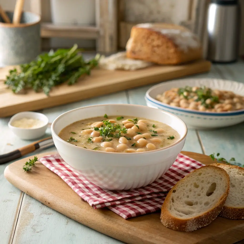 Bowl of navy bean soup