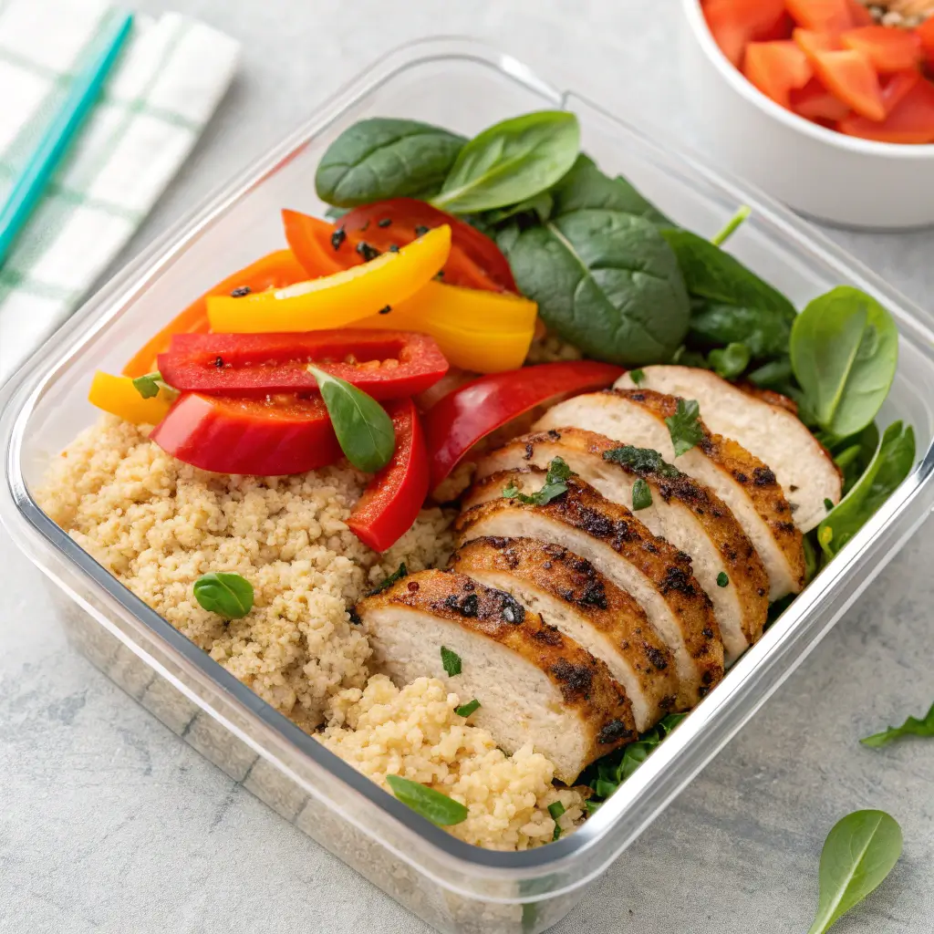 Plated healthy lunch bowl