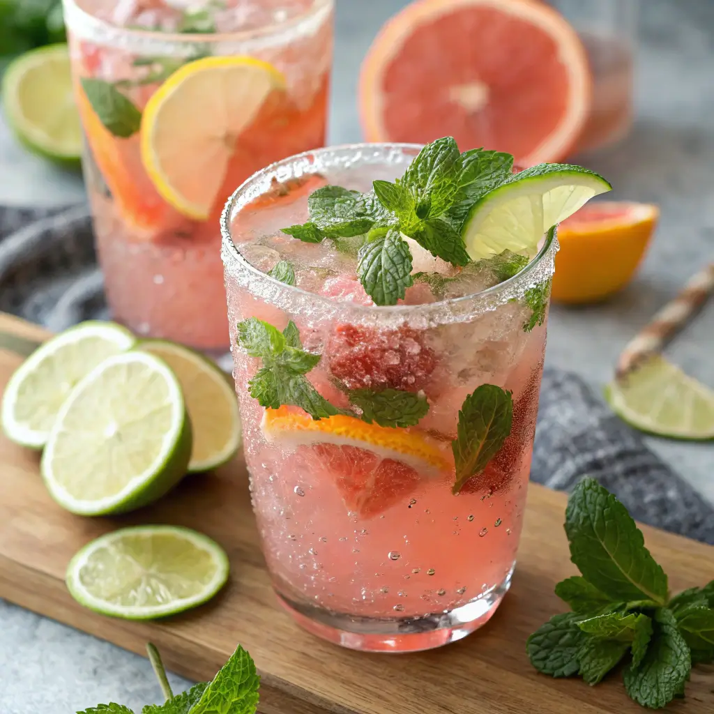 Refreshing pink salt drink